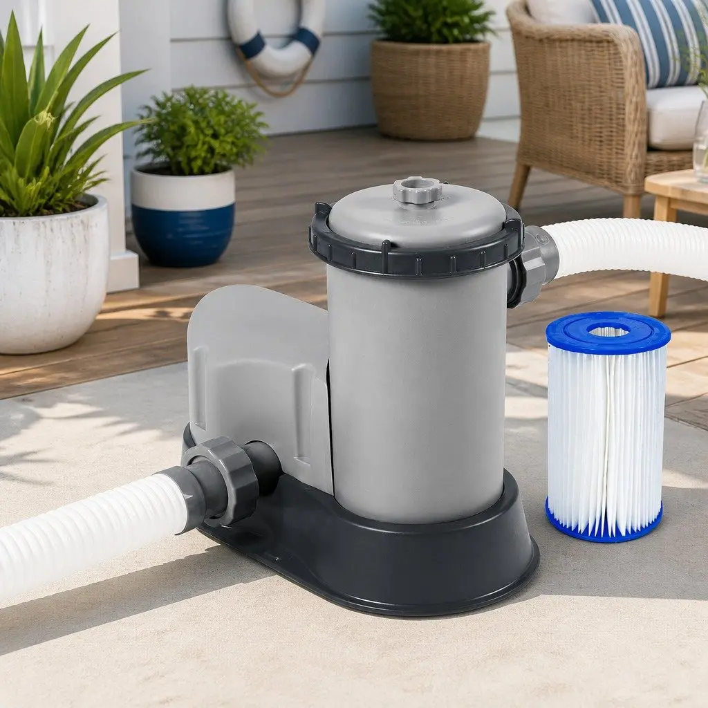 Pool Filter Pump 1500GPH Above Ground Swimming Pool Cleaner Cartridge System