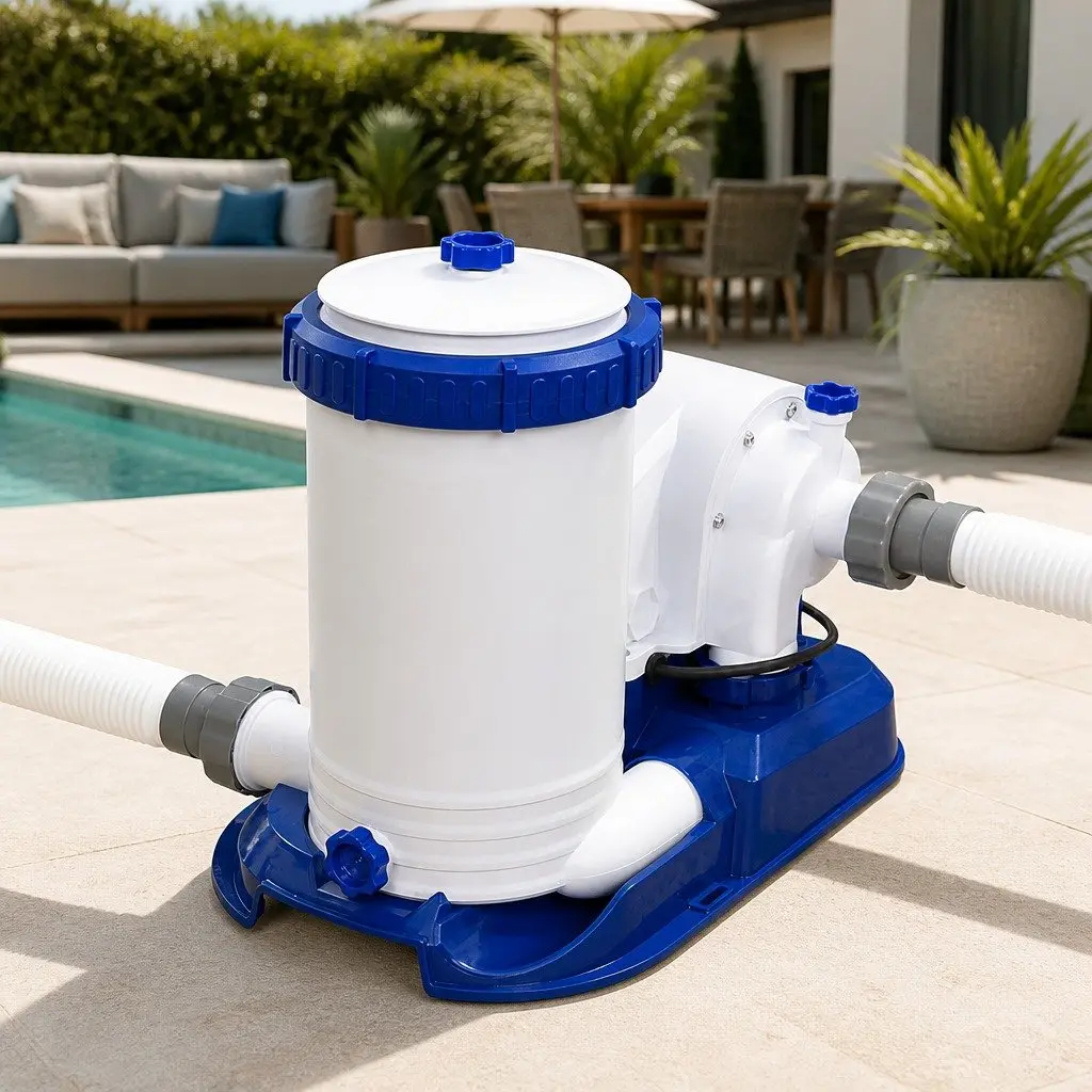 Above Ground Pool Filter Pump 2500GPH Water Circulation System with Filter Cartridge and Air Purge Valve
