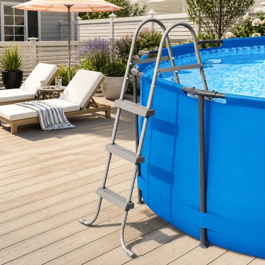 Above Ground Pool Ladder 107cm Removable Heavy Duty Plastic Non Slip Steps