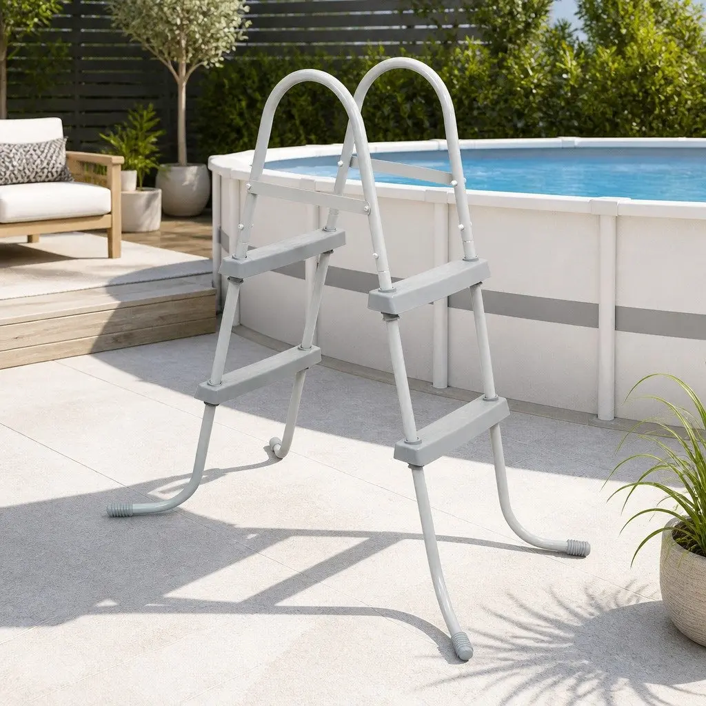 Pool Ladder 84cm 2 Step Removable Non-Slip Steps for Above Ground Swimming Pools