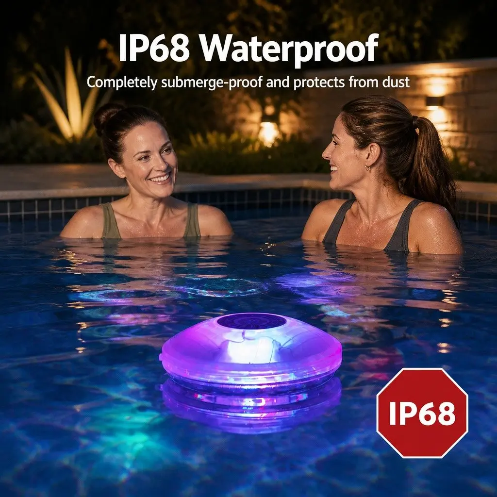 LED Pool Float Light 15cm Waterproof 4 Color 7 Modes