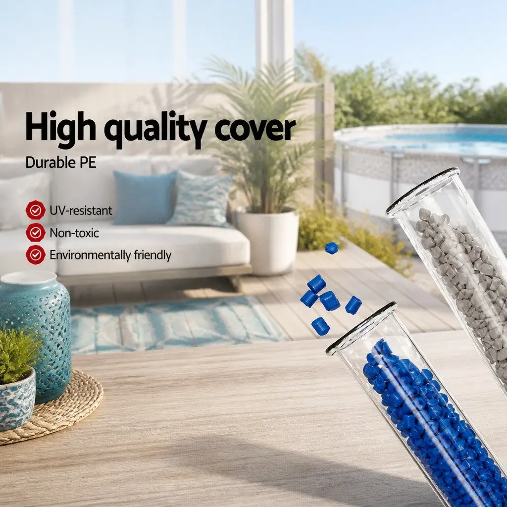 Pool Cover 4M x 2.11M Durable PE Blanket with Drainage Holes and Rope Ties