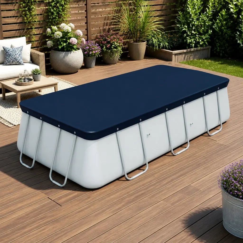 Above Ground Swimming Pool Cover 4.12x2.01m Durable PVC Debris Guard