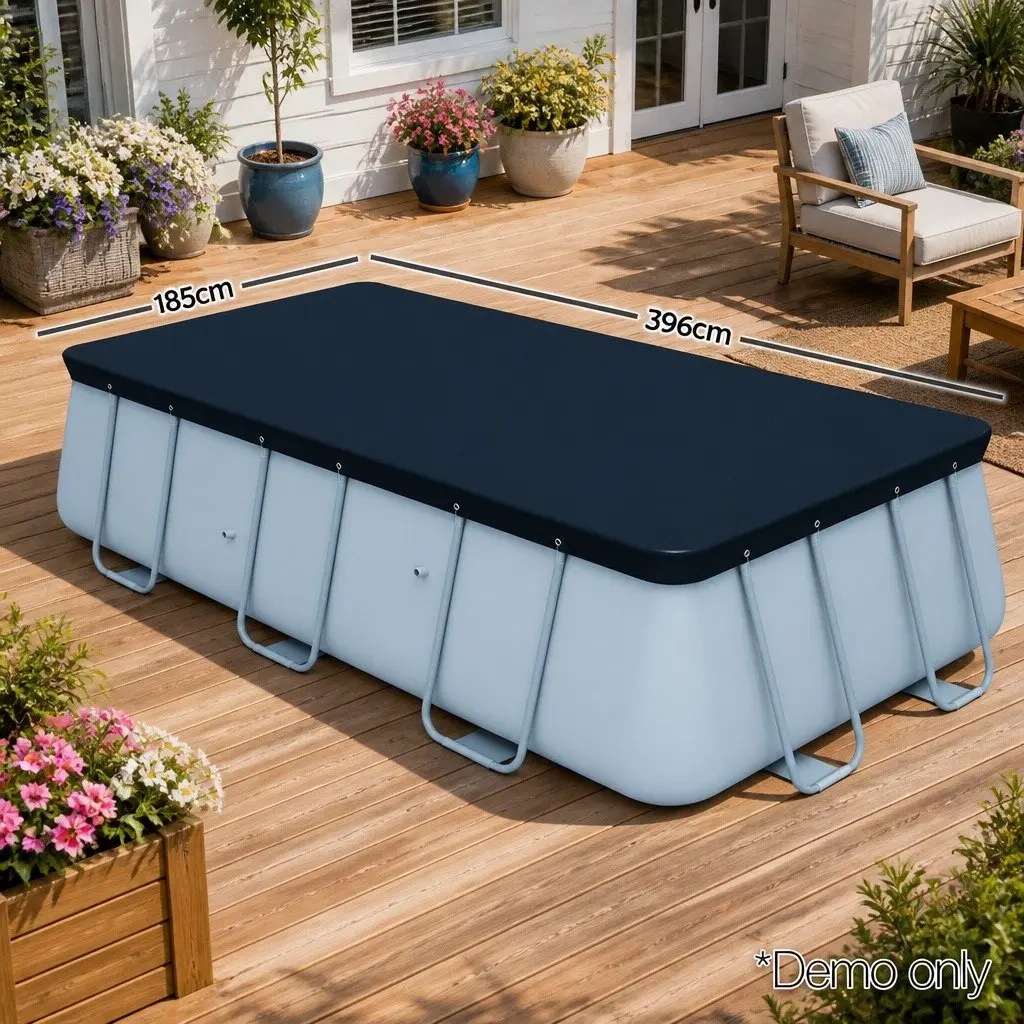Above Ground Swimming Pool Cover 4.12x2.01m Durable PVC Debris Guard