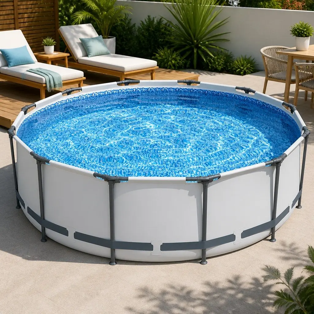 Steel Frame Round Above Ground Swimming Pool 366cm Filter Pump Included