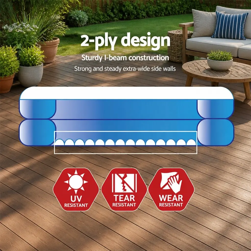 Inflatable Swimming Pool 262x175x51cm Durable Vinyl Construction Quick Setup for Kids Outdoor Water Fun