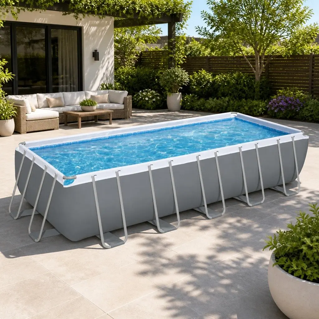 Above Ground Swimming Pool 640x274x132cm Steel Frame with Filter Pump Ladder Cover