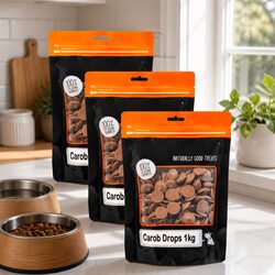 Healthy Dog Treats - Carob Buttons 1kg x 3 Packs