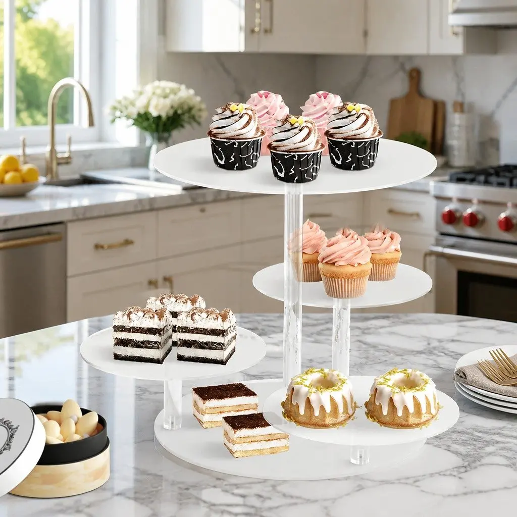 5 Tier Cake Stand Round Clear Acrylic Display Detachable Layers