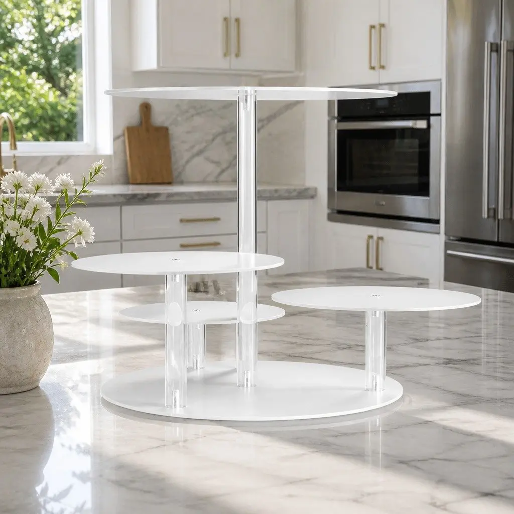 5 Tier Cake Stand Round Clear Acrylic Display Detachable Layers
