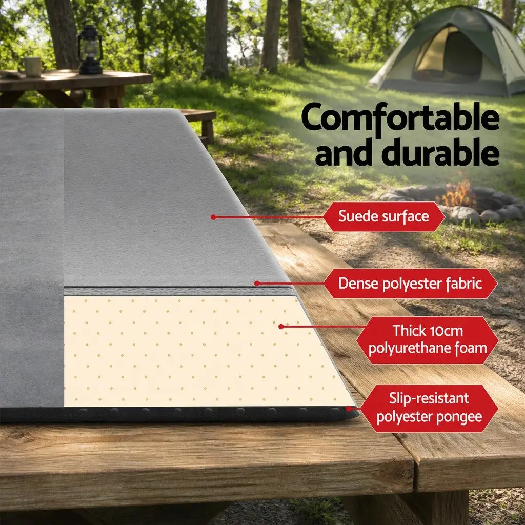 Self Inflating Mattress Double 187x132cm Water Resistant Grey