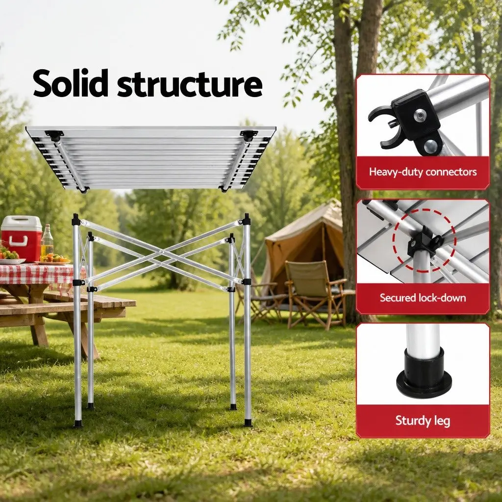 Camping Table Chair Set 3 Piece Outdoor Folding Portable Lightweight Compact for Picnic Beach Caravan