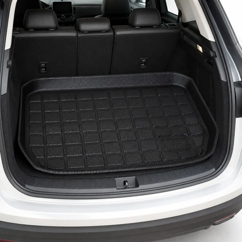 Car Floor Mats Set for Tesla Model Y 5 Seat Waterproof TPE Custom Fit Front Rear Trunk Toolbox