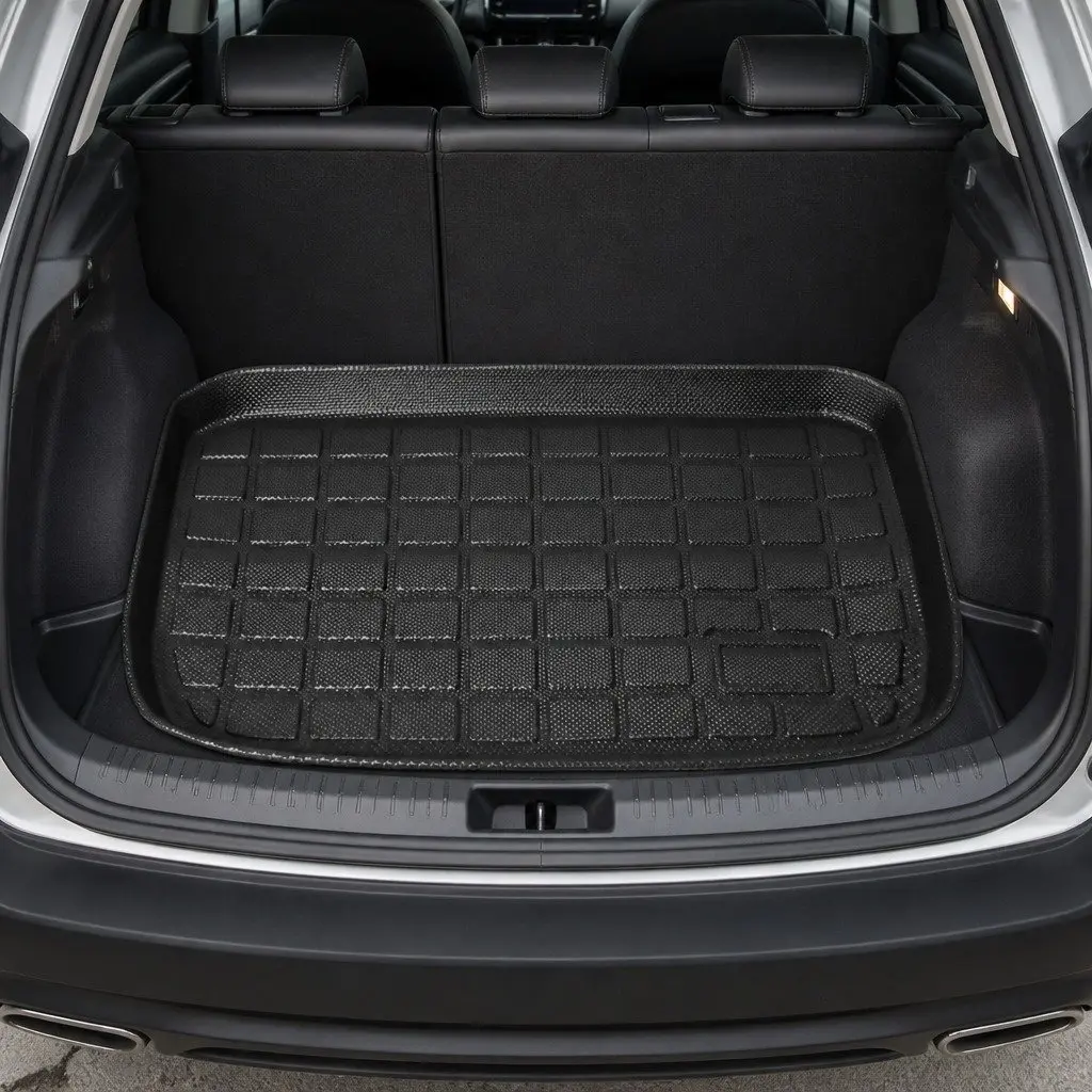 Car Floor Mats Set for Tesla Model Y 5 Seat Waterproof TPE Custom Fit Front Rear Trunk Toolbox