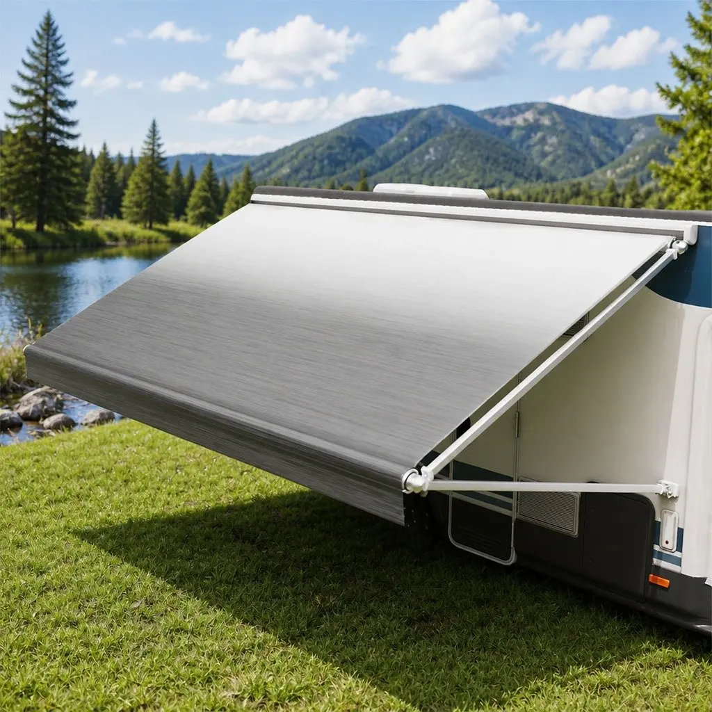 15FT RV Awning Fabric Replacement 18.05oz Heavy-Duty UV-Resistant Waterproof Shade