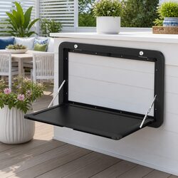 Space-Saving Black Folding Table 800x450mm for Camping