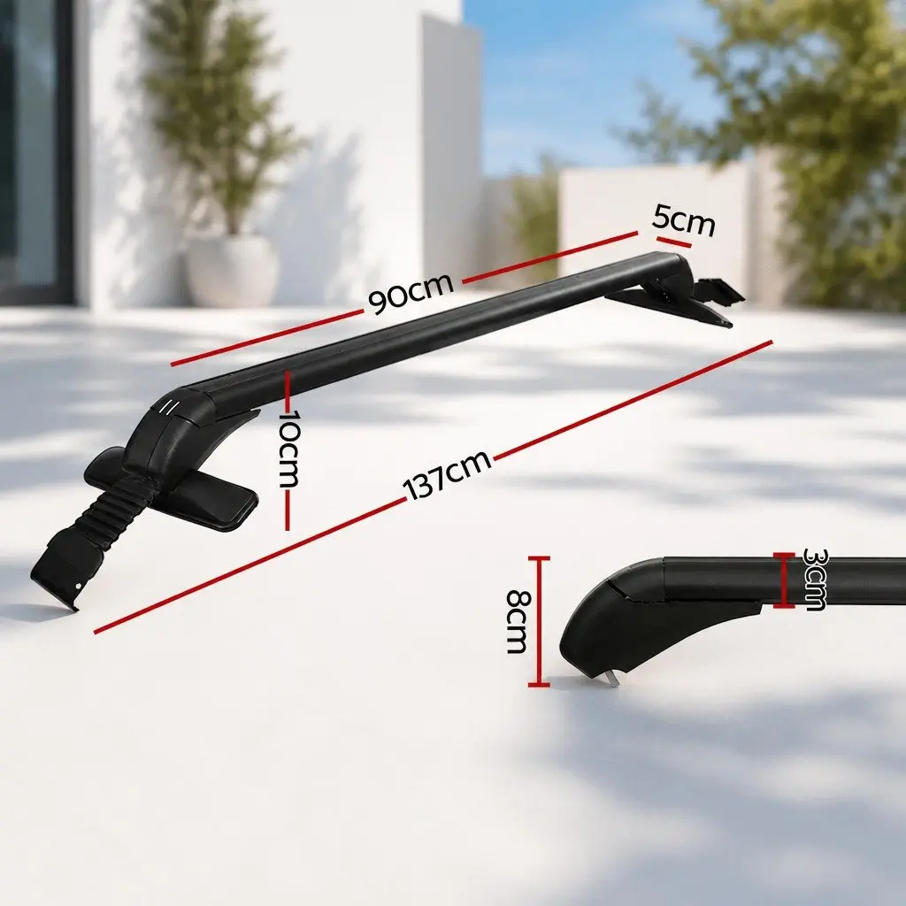 Car Roof Rack Cross Bar 90cm Universal Aluminium Anti-Theft Lockable Clamps
