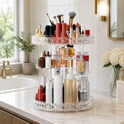 Makeup Organizer Acrylic Rotating Cosmetic Storage Display Holder 360 Degree