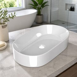 Elevate Your Bathroom with a Stylish Round Ceramic Sink 52x31cm
