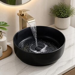 Elevate Your Bathroom with a Matte Black Round Vessel Sink