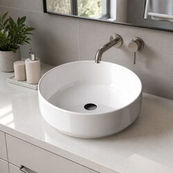 Enhance Your Bathroom with a Stylish White Round Basin 355x355x120mm