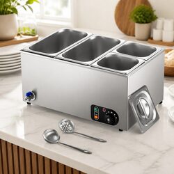 Enhance Your Kitchen with This 4-Pan Food Warmer Bain Marie