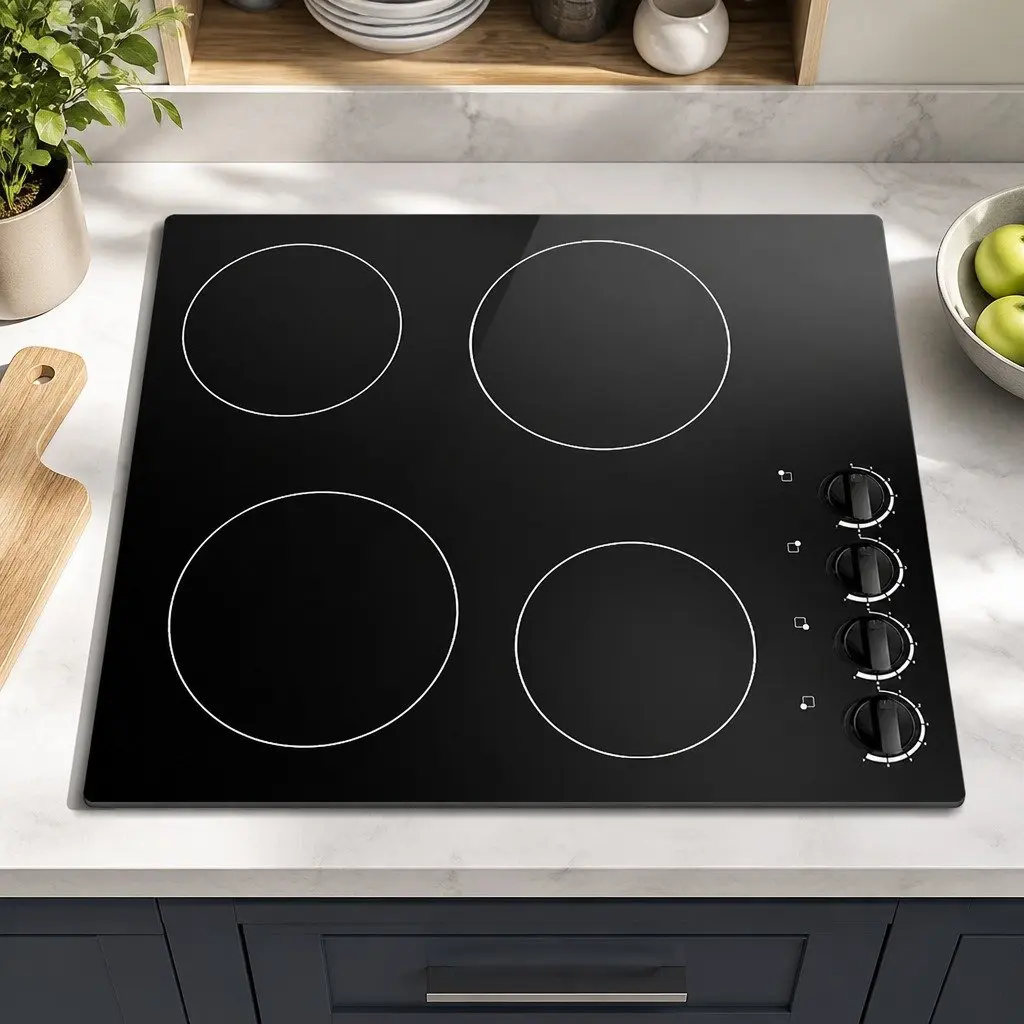 Ceramic Electric Cooktop 60cm 4 Zone Built-in Kitchen Stove Hob Knob Control