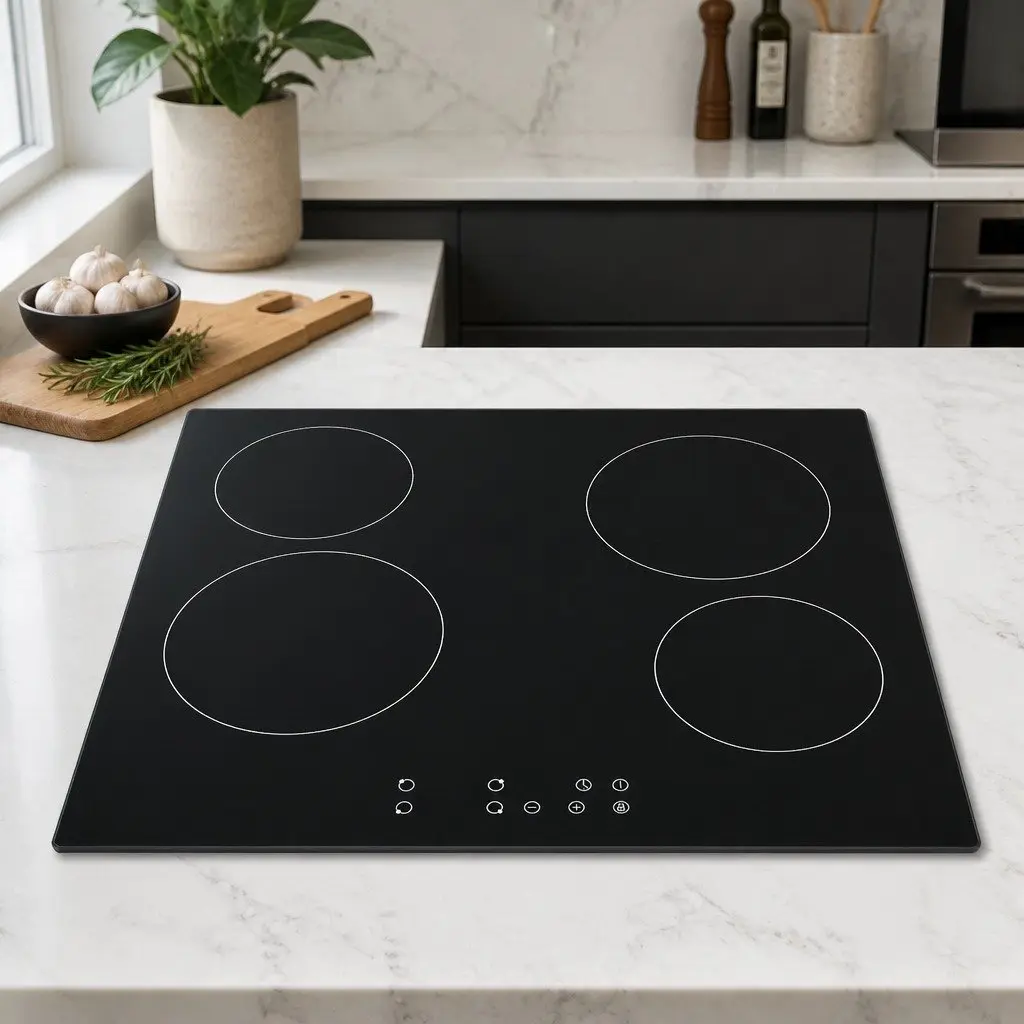 Electric Ceramic Cooktop 60cm Black Touch Control 4 Cooking Zones 6000W