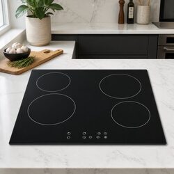 Electric Ceramic Cooktop 60cm Black Touch Control 4 Cooking Zones 6000W