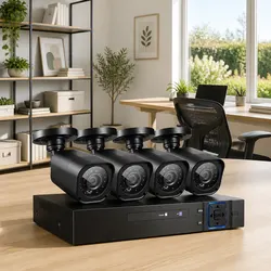1080P Security Camera System 4CH DVR 4 CCTV Cameras Night Vision Motion