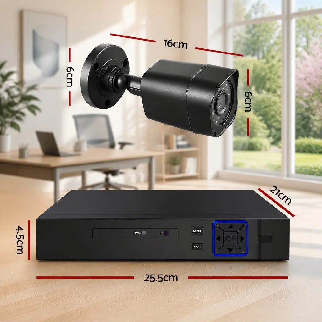 1080P Security Camera System 4CH DVR 4 Cameras Night Vision Motion Detection