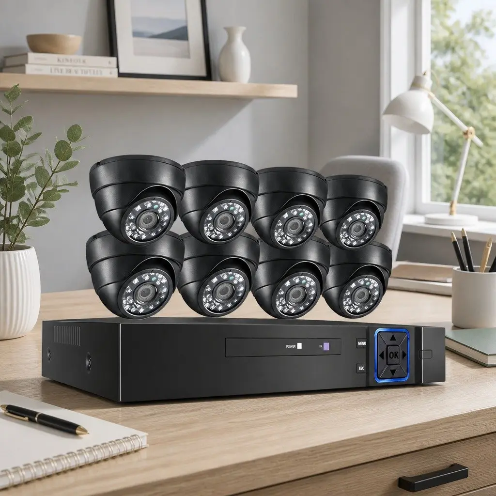 8 Channel 1080P HD CCTV Security Camera System with DVR Indoor Surveillance and Infrared Night Vision