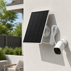 Solar Panel for Wireless Security Camera 3W Battery Powered Black Waterproof