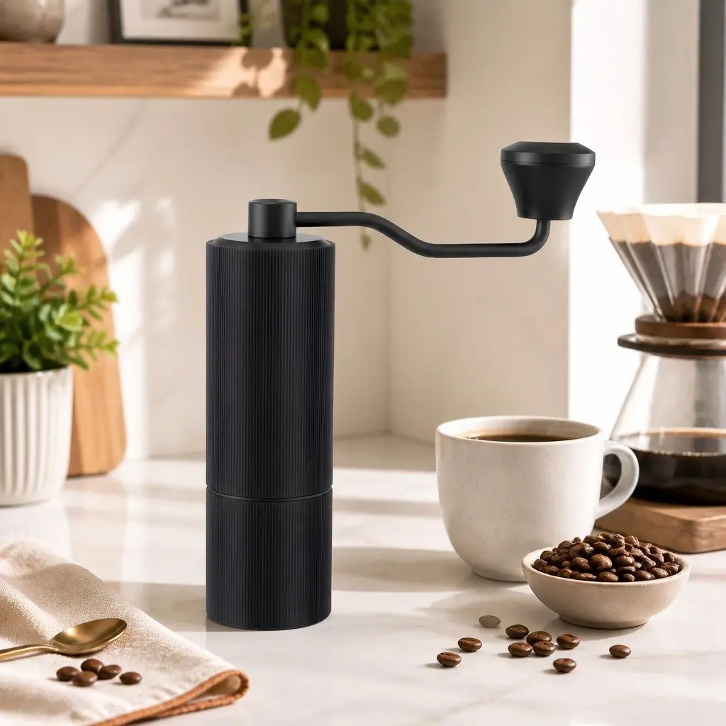 Manual Coffee Grinder 24 Adjustable Grind Settings Hand Burr Mill Portable
