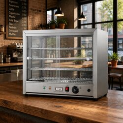 Commercial Food Warmer Hot Display Cabinet 64cm 4-Tier Stainless Steel Showcase