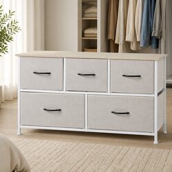 Stylish Beige Drawer Tower for Enhanced Home Organization