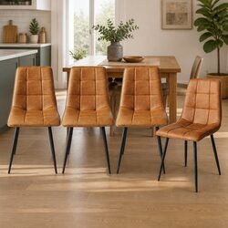 Enhance Your Kitchen with This Set of 4 Brown Dining Chairs