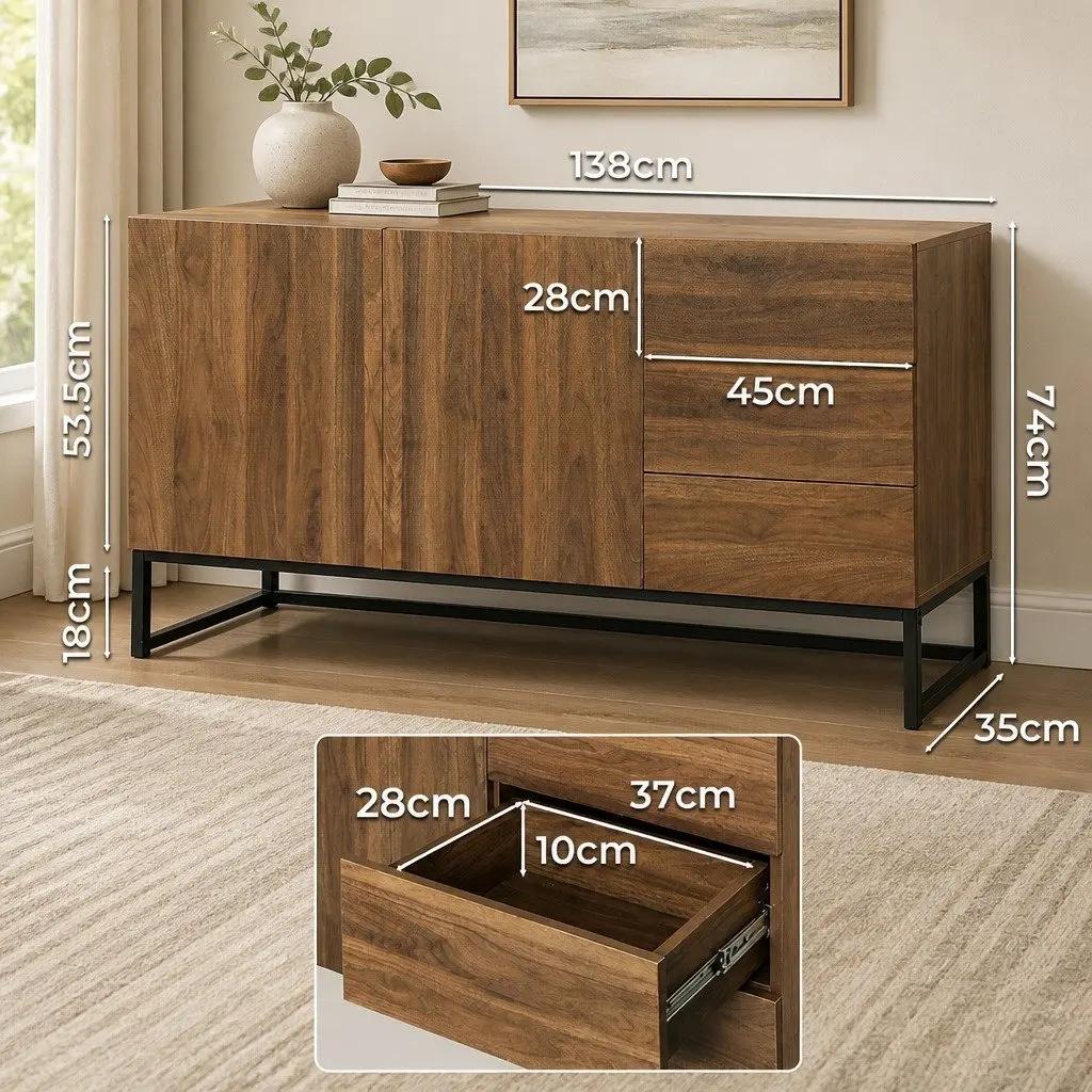 Walnut Sideboard Buffet