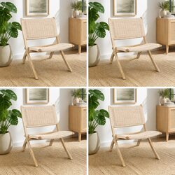 Natural Wood Folding Accent Chairs for Enhanced Comfort