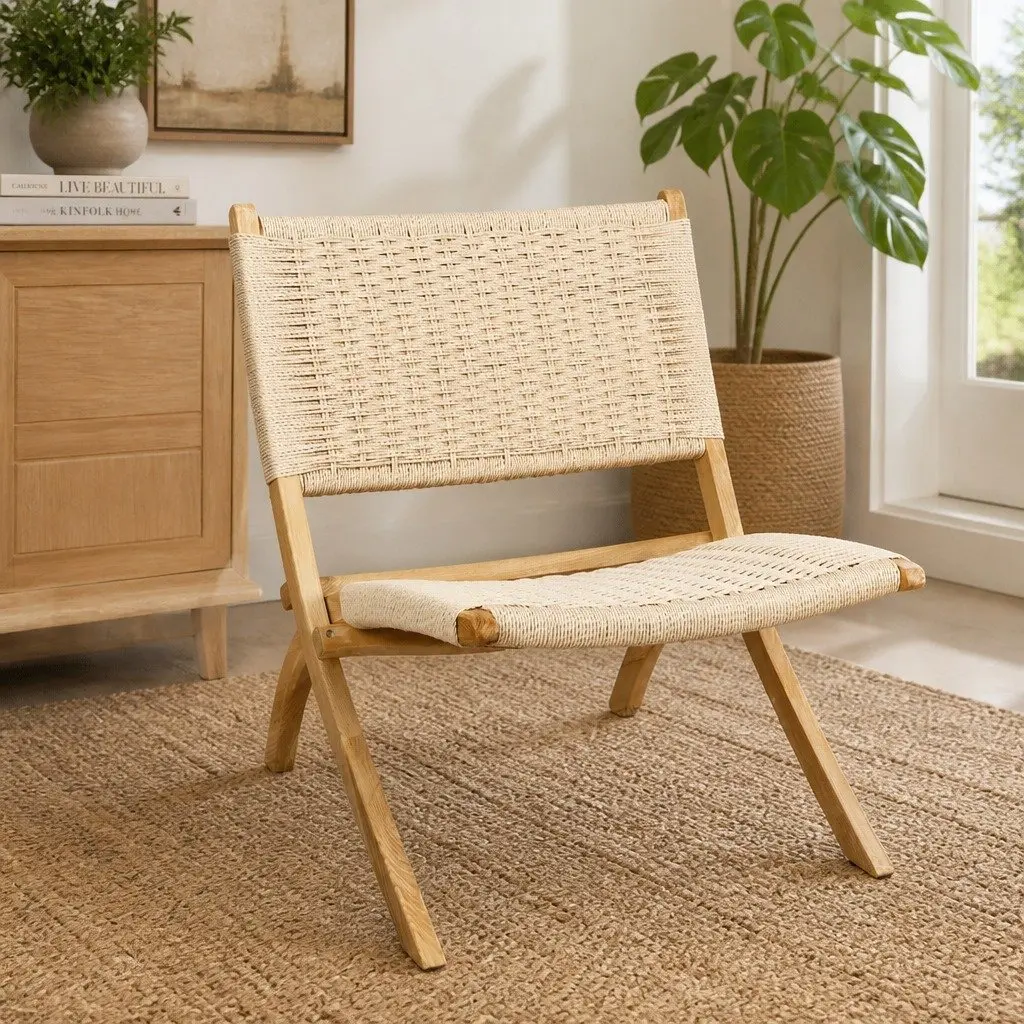 Folding Accent Chair 8 Piece Wooden Recliner for Home Dining Garden Patio