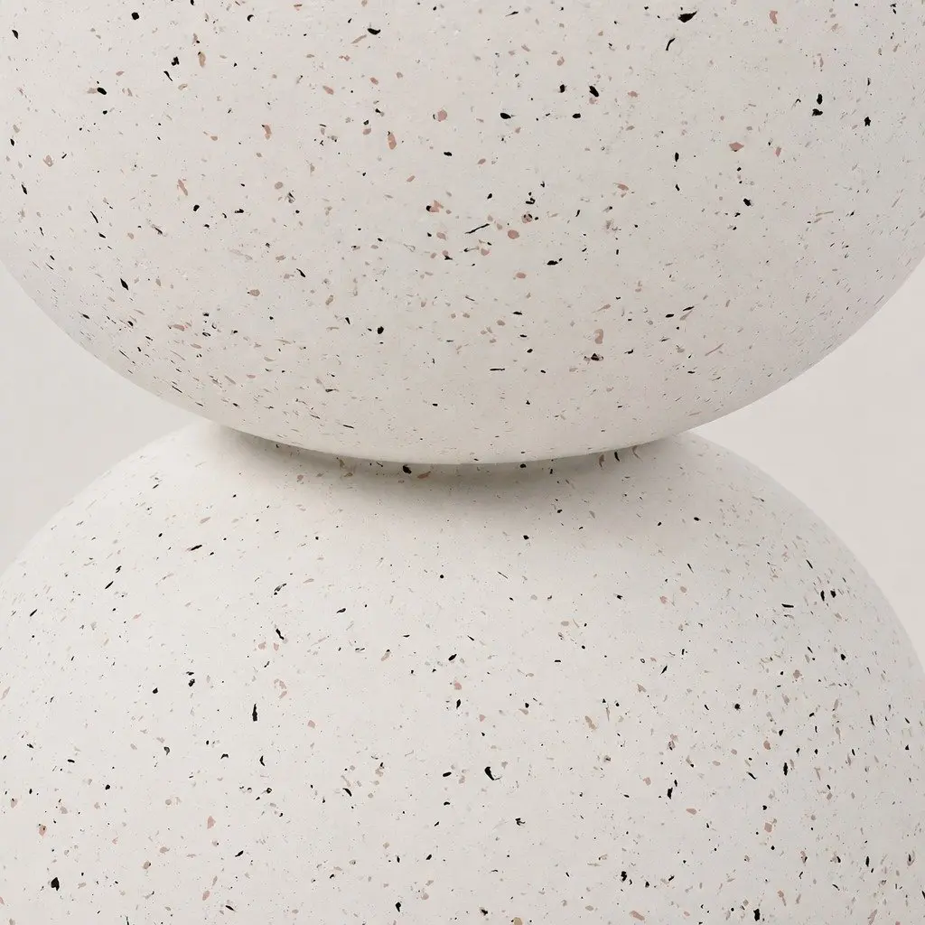 Round Side Table 40cm Terrazzo Hourglass Shape 150kg Capacity No Assembly