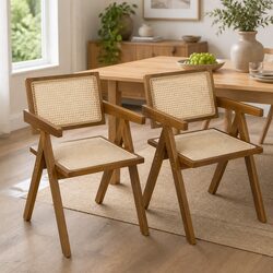 Stylish Wicker Armchair for a Cozy Dining Experience
