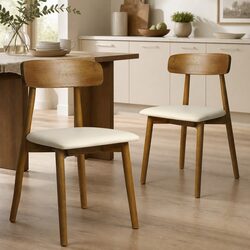 Enhance Your Dining Area with 2 Ergonomic Walnut Chairs