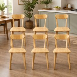 Stylish 6-Piece Wooden Dining Chair Set for Modern Spaces