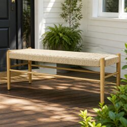 Wicker Bench for Two - Enhance Your Garden or Porch