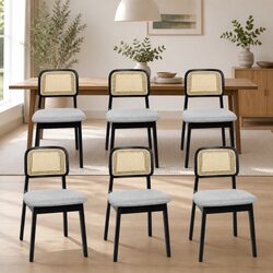 Enhance Your Space with 6 Armless Rattan Weave Chairs