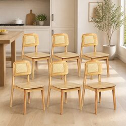 Natural Wood Dining Chair Set of 6 for Your Home