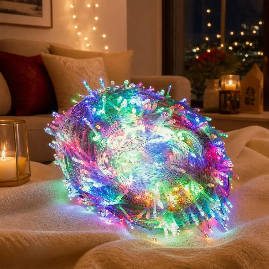 300 LED Curtain String Lights Multi Colour Indoor Outdoor Decorative Lighting