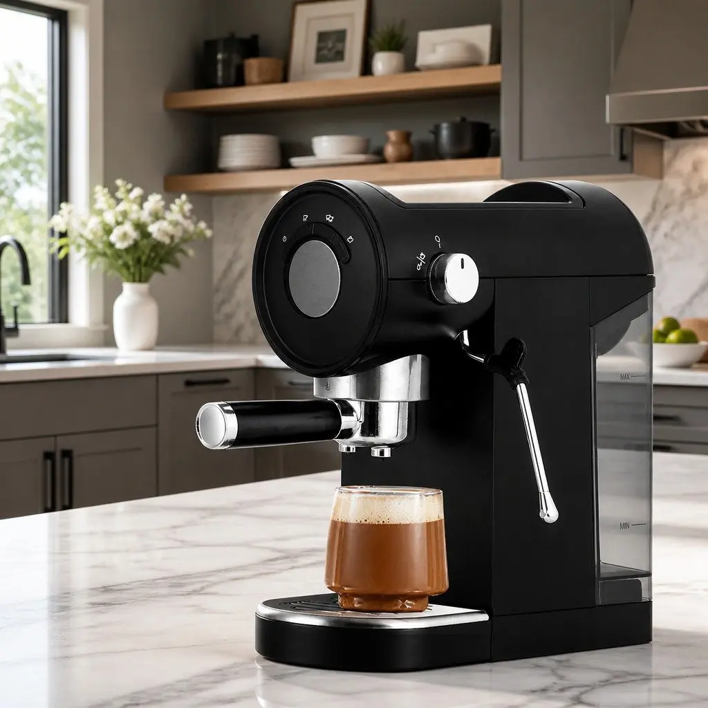 Espresso Coffee Machine 20 Bar with Milk Frother and Mug Warmer Black