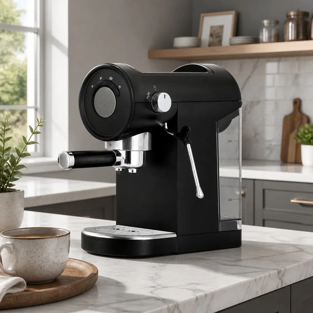 Espresso Coffee Machine 20 Bar with Milk Frother and Mug Warmer Black